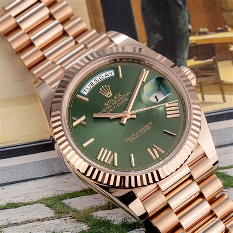 rolex day date olive dial|rolex day date ref 228235.